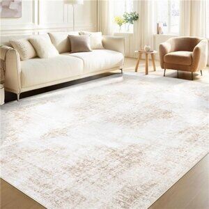 Area Rug 6x9 Vintage Rug: Washable Living Room Rugs Retro Medallion Distressed